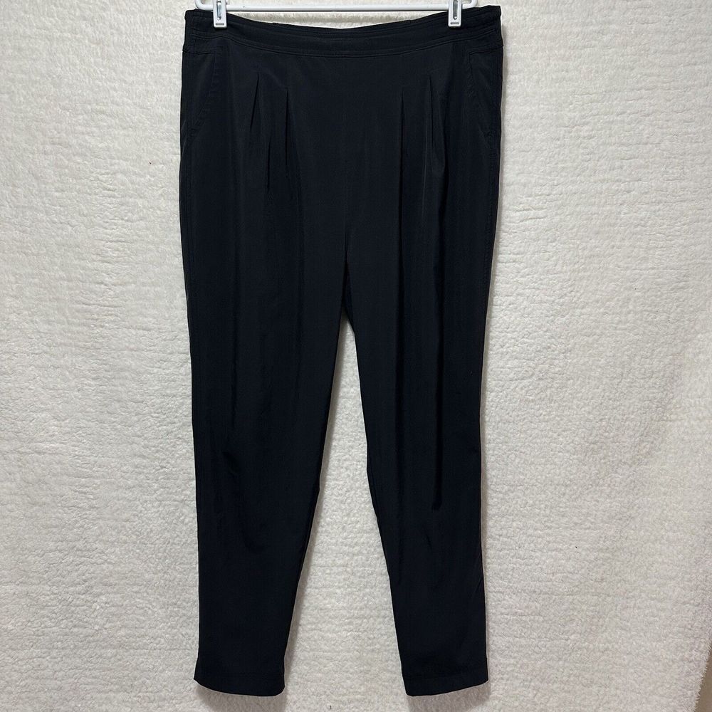 ATHLETA Black Easy Peasy Snap Ankle Jogger Pant High Rise Stretch Athletic Sz 14